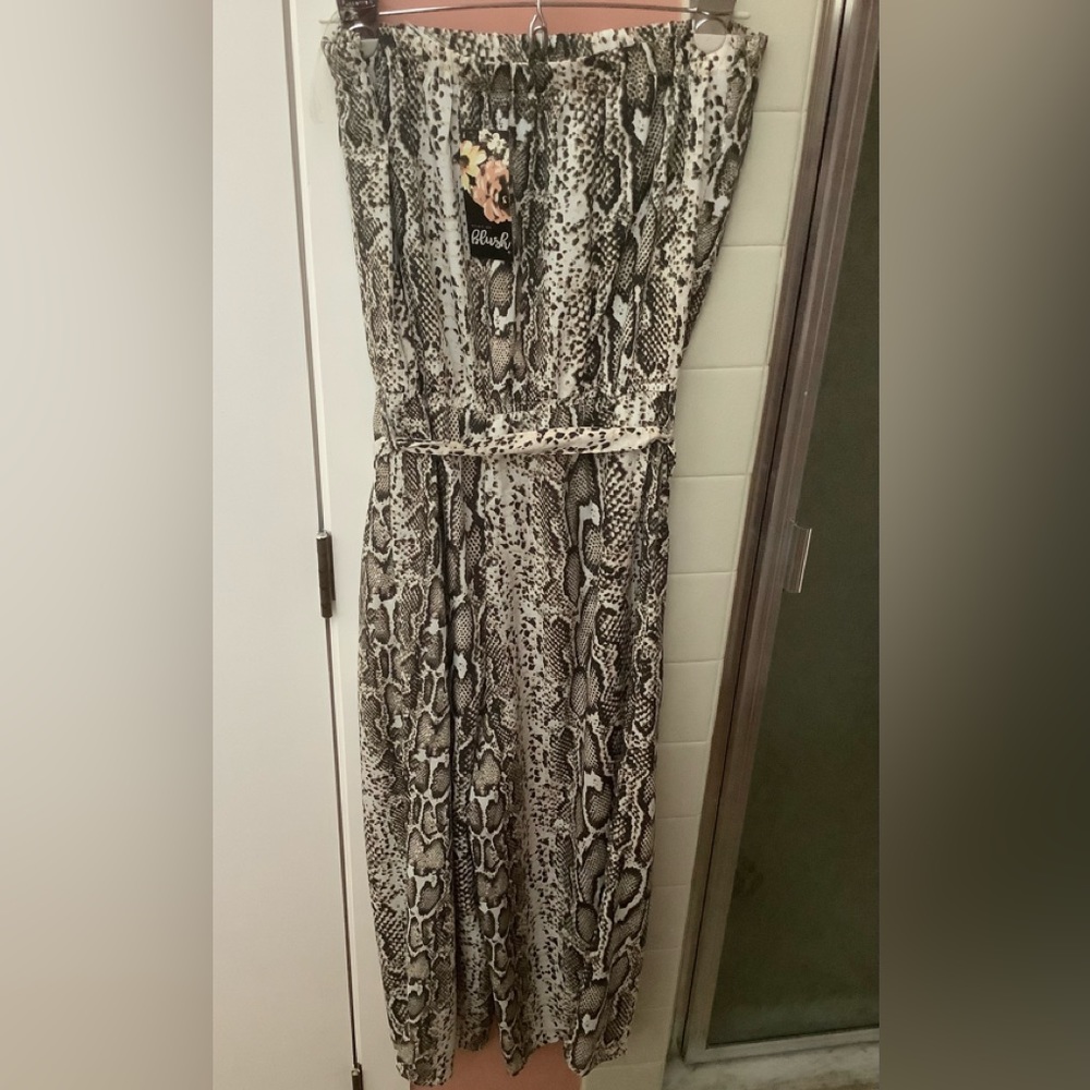 Jumpsuit 3/4 length, Snakeskin NWT L